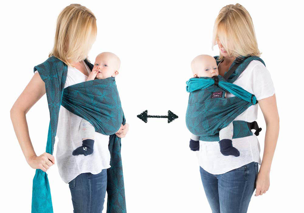 Un portabebés emeibaby sling y fácil en comparación