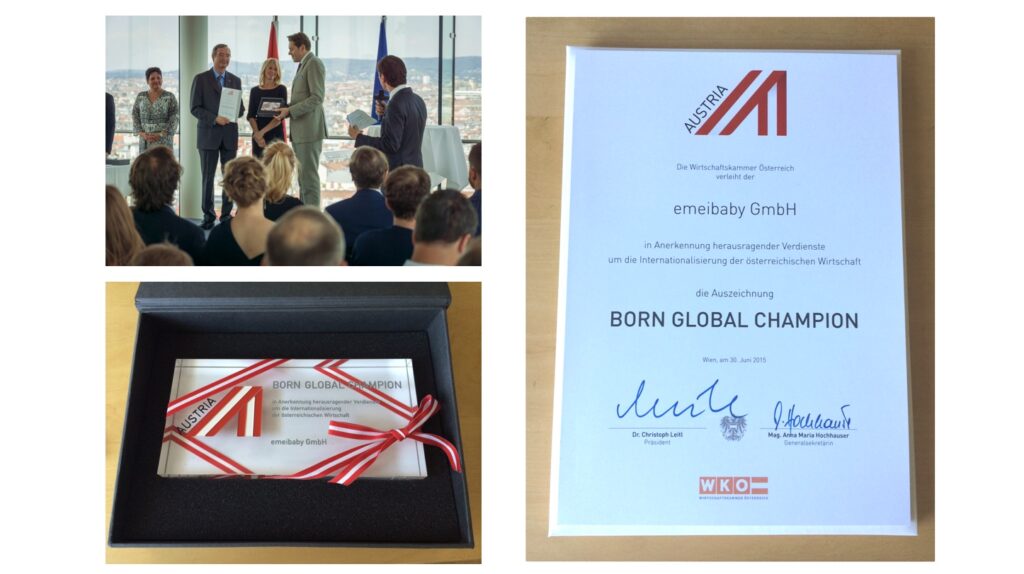 Verleihung des Preises Born Global Champion in der Wirtschaftskammer Wien.
